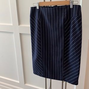 Pencil Skirt Navy/White Pinstripe